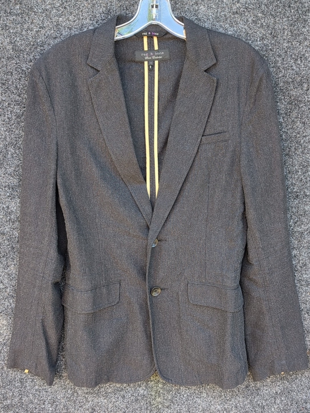 Rag & Bone Jacket Mens 36 Gray Cotton Unstructured Unlined Dinner Work Blazer